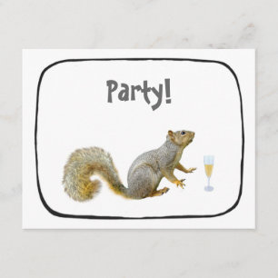 Squirrel Party Invitation Kaart