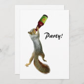 Squirrel Party Invitation Kaart (Voorkant / Achterkant)