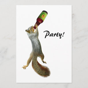 Squirrel Party Invitation Kaart