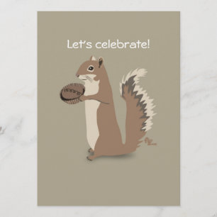 Squirrel Party Invitation Kaart