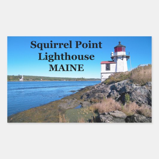 Squirrel Point Vuurtoren, Maine Stickers (Voorkant)