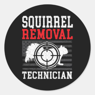 Squirrel Removal Technician Squirrel Hunting Anima Ronde Sticker