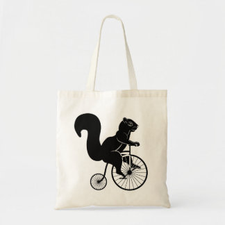 Squirrel Riding Bike Tote Bag