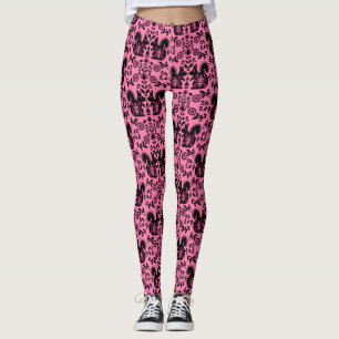 Squirrel Scandinavian Folk Art Leggings