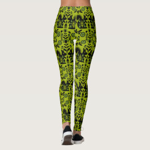 Squirrel Scandinavian Folk Art Leggings