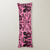 Squirrel Scandinavian Folk Art Lichaamskussen (Achterkant (Verticaal))