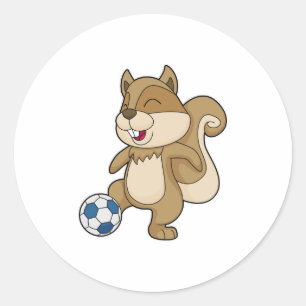 Squirrel Soccer player Soccer Ronde Sticker