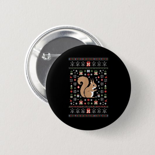 Squirrel Ugly Christmas  Ronde Button 5,7 Cm (Voorkant /achterkant)