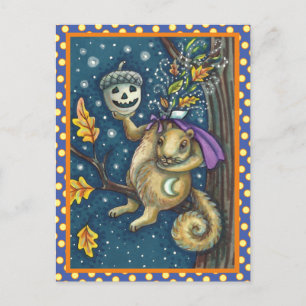 SQUIRREL VAN SLAAPHOLLOW & ACORN, FUNNY HALLOWEEN BRIEFKAART