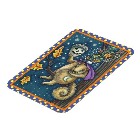 SQUIRREL VAN SLAAPHOLLOW & ACORN, FUNNY HALLOWEEN MAGNEET (Linkerzijde)