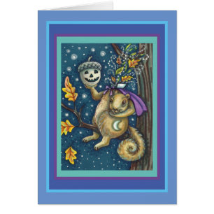 SQUIRREL VAN SLAAPHOLLOW, FUNNY HALLOWEEN-KAART