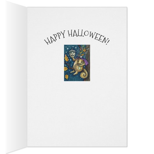 SQUIRREL VAN SLAAPHOLLOW, FUNNY HALLOWEEN-KAART (Binnen (Rechts))