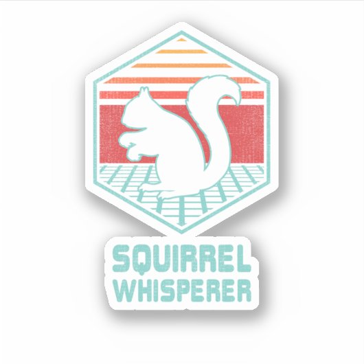 Squirrel Whisperer Retro 80s stijl. Perfec Sticker (Voorkant)