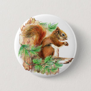 Squirrel Wildlife Button