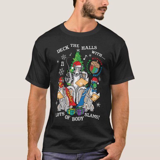 Squirrel Wrestling Vakantie T-shirt (Voorkant)