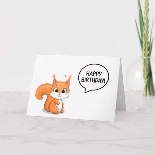 SQUIRREL ZEGT EEN PAAR NOTEN VOOR HEM OP TE SLAAN KAART (Voorkant)