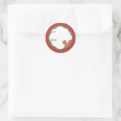 Squirrels and Holly Holiday  Ronde Sticker (Tas)