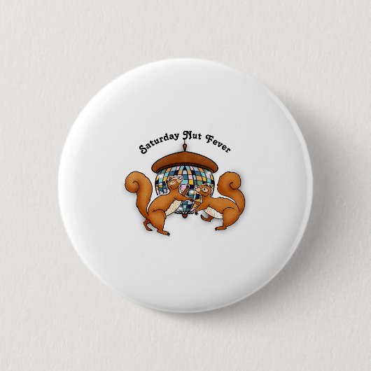 Squirrels Disco Funny Party  Ronde Button 5,7 Cm (Voorkant)