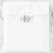 Squirrels in Winter Snow Vierkante Sticker (Tas)