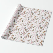 Squirrels Peppermint Wrapping Paper Cadeaupapier (Uitgerold)