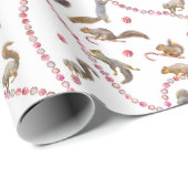 Squirrels Peppermint Wrapping Paper Cadeaupapier (Rol Hoek)