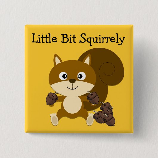 Squirrely Vierkante Button 5,1 Cm (Voorkant)