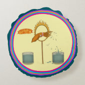 Squirty squid rond kussen (Achterkant)