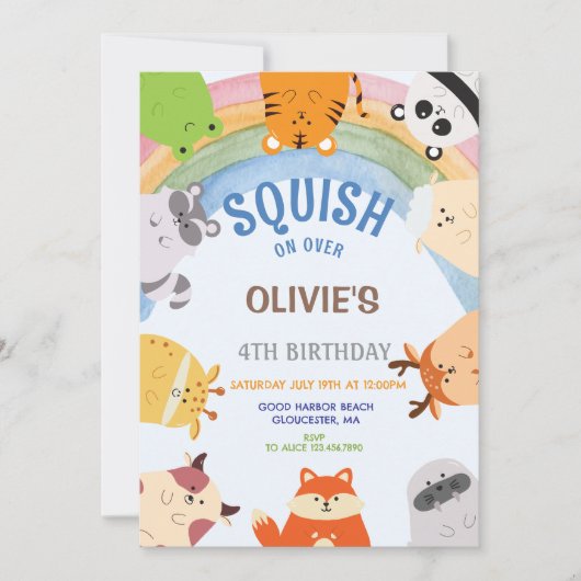 Squishmallow Boy Invitation d'anniversaire (Devant)