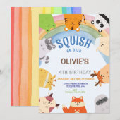 Squishmallow Boy Verjaardag Uitnodiging (Voorkant / Achterkant)