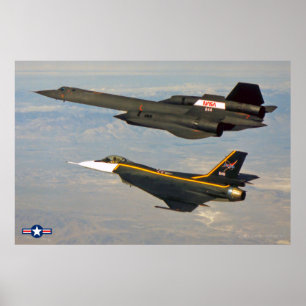 SR-71 BLACKBIRD en F-16XL Poster