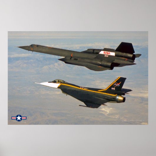 SR-71 BLACKBIRD en F-16XL Poster (Voorkant)