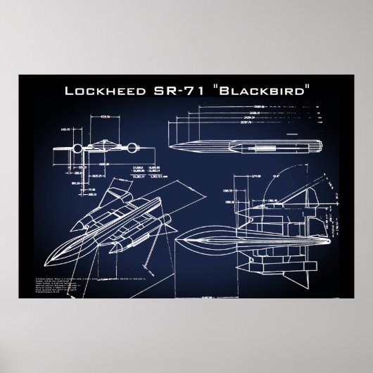 SR-71 Blauwdruk Poster (Voorkant)