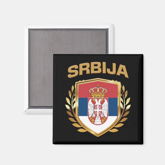 Srbija Flag Shield Servië Magneet (Voorkant / Achterkant)
