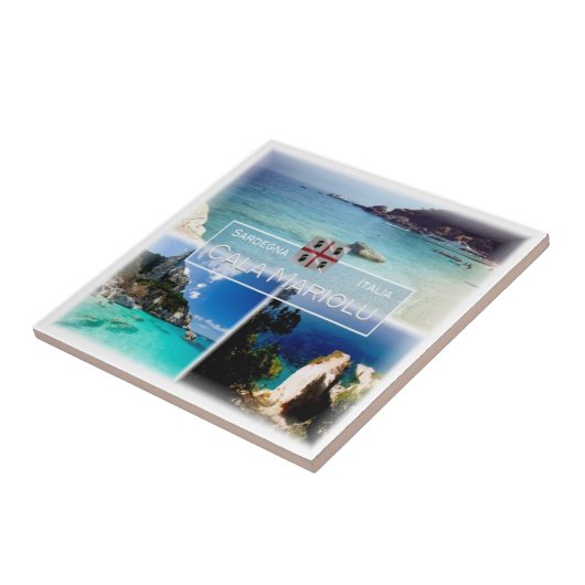 SRD035 CALA MARIOLU, Mozaïek, Sardinië, Tegeltje (Zijkant)