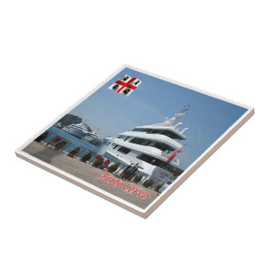 SRD055 PORTO CERVO Port, Sardinië, Italië Tegeltje