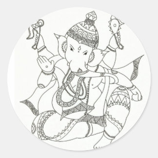 Sri Ganesha Ronde Sticker