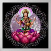 Sri Lakshmi / Laxmi Divine Large poster print (Voorkant)