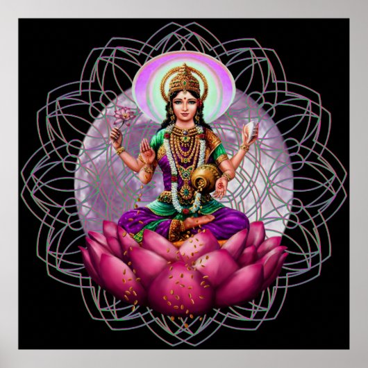 Sri Lakshmi / Laxmi Divine Large poster print (Voorkant)