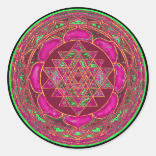 Sri Lakshmi Yantra Mandala Ronde Sticker