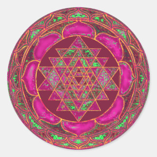 Sri Lakshmi Yantra Mandala Ronde Sticker