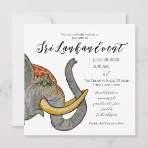 Sri Lanka Artistiek Ontwerp Save The Date