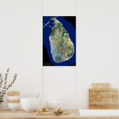 Sri Lanka depuis une affiche de satellite spatial (Cuisine)