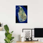 Sri Lanka depuis une affiche de satellite spatial (Bureau à domicile)