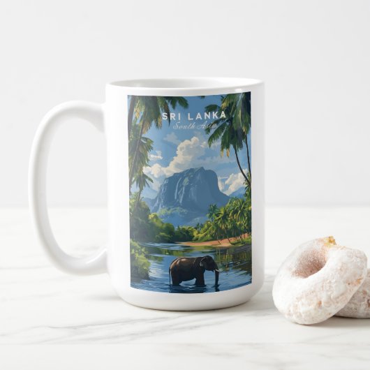 Sri Lanka Elephant Jungle Coffee Mug (Avec donut)
