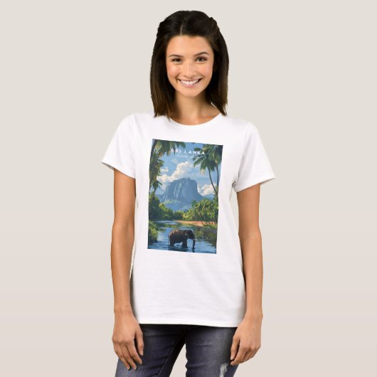 Sri Lanka Elephant River Jungle T-Shirt for Women (Devant entier)