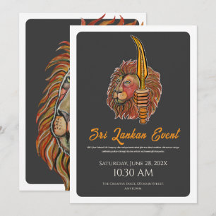 Sri Lanka Flag Lion Flat Kaart