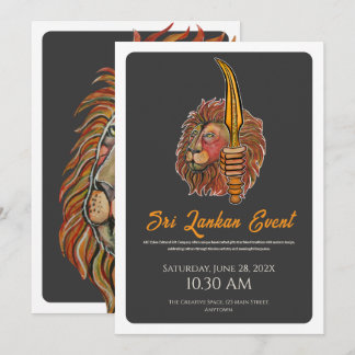 Sri Lanka Flag Lion Flat Kaart