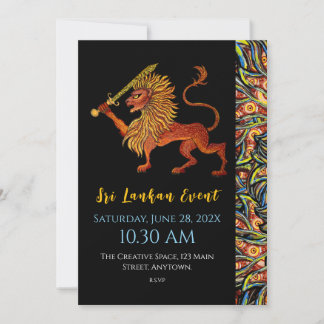 Sri Lanka Flag Lion Flat Kaart