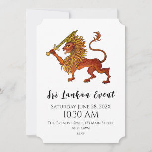 Sri Lanka Flag Lion Flat Kaart