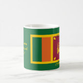 SRI LANKA FLAG MAP Schrift Gepersonaliseerd GROEN Koffiemok (Center)